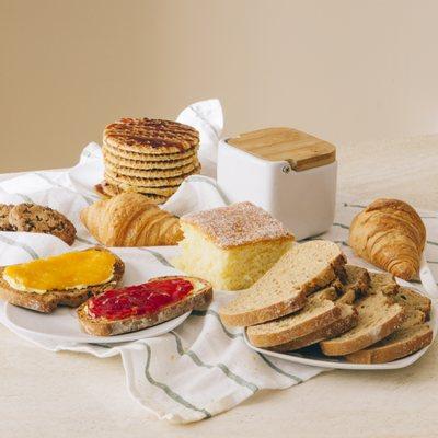 Start your day with a touch of sweetness! Indulge in our freshly baked pastries and a wide range of breakfast options