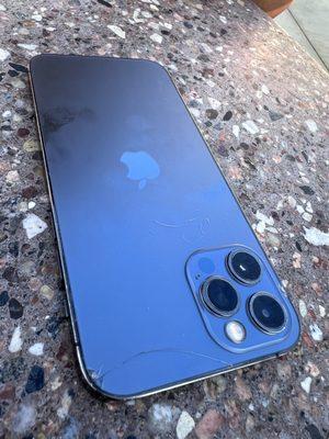 iPhone 12 pro crack and scratch from installer