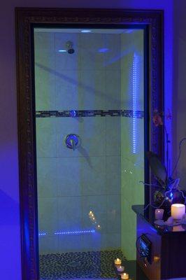 Glass enclosed shower