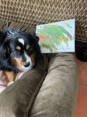 Tilly is proud of her artwork from today!