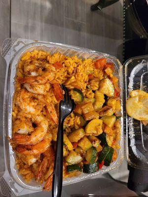 8pc Grilled Shrimp over Rice & Veggies