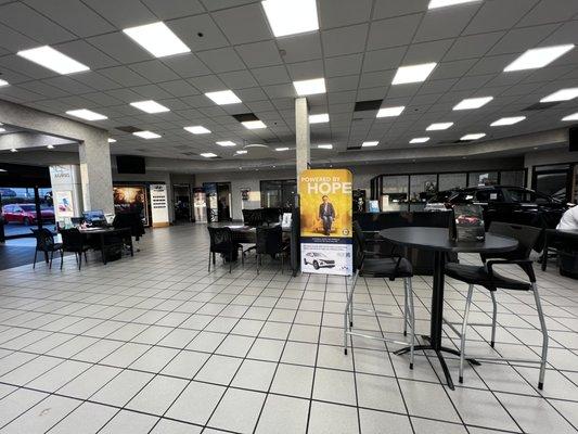 View of the showroom and sales area.