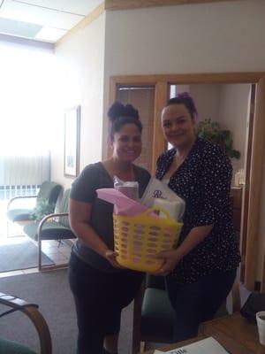 We love our tenants! These ladies are now ready to move in with their Results Realty tenant starter giftbasket!