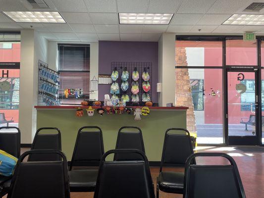 Entrance and receptionist desk