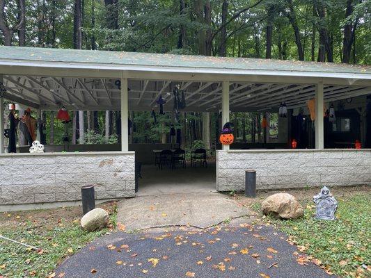 Pavilion decorated for Halloween weekend