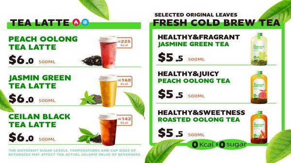 All drink made with agave syrup! lower glycemic index and healthier options.