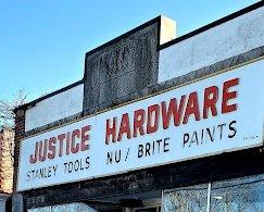 Hardware Sign out front