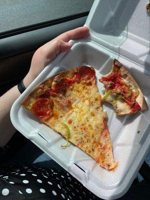 2 pieces of pizza and a pop for $6!