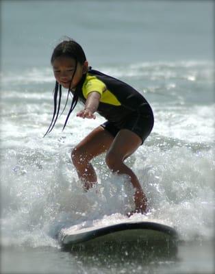 Surf lesson student, Lizzie.