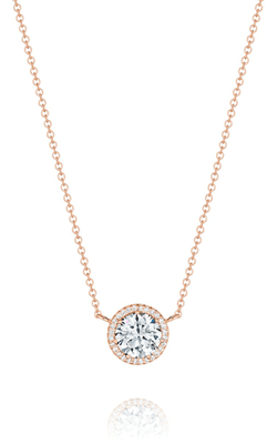 18K rose gold diamond pave pendant