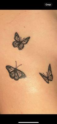 Ribcage butterfly tattoos