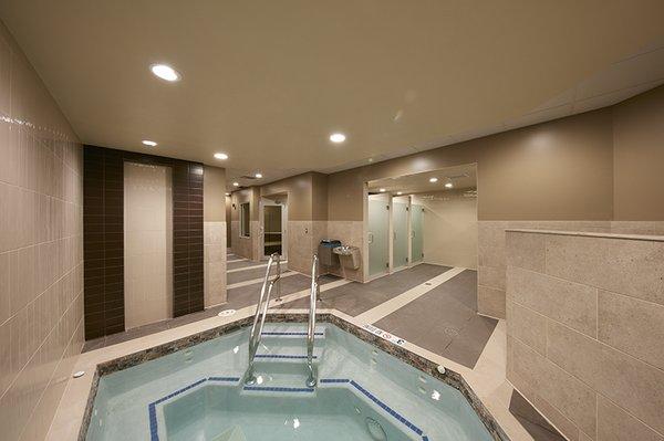 Locker Room - private shower stalls, whirlpool, steam room, and dry sauna