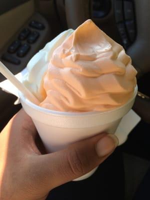 Orange and vanilla soft serve