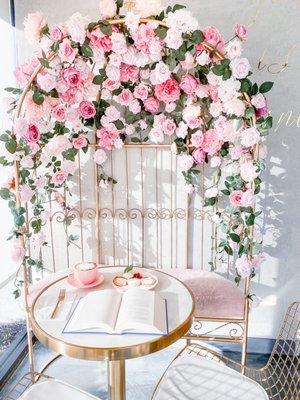 Rose covered chair