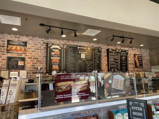 Front counter and Menu