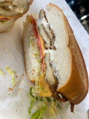 Chicken Cutlet with Lettuce, Tomatoes and Cheese ($10.10)