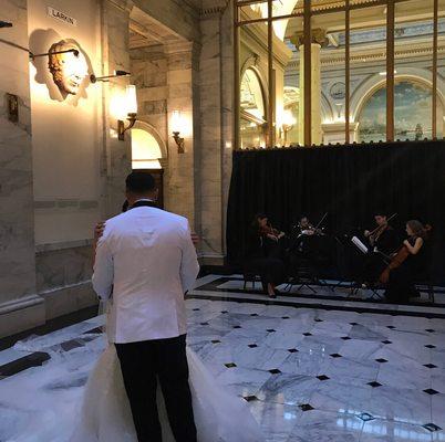 Us sharing a special moment during our cocktail reception to "young & beautiful" played by the amazingly talented Bay Area Strings