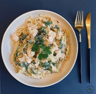 Creamy Sauté Salmon with spinach