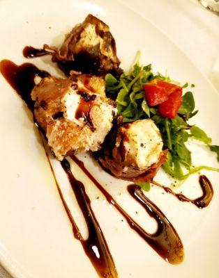 Friday special Stuffed Fig w/goat cheese, wrapped w/prosciutto, balsamic drizzled Appetizer ~ 6.30.23