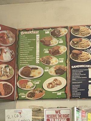 Breakfast menu