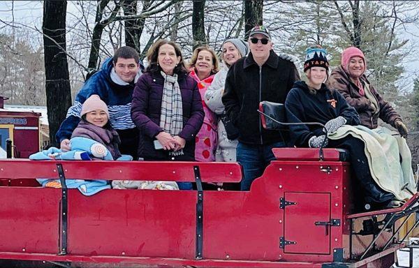 Wagon ride. 
 So much fun.
 Bundle up!