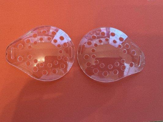 These are the plastic eye shields they give you (they are taped to your face) immediately after surgery.