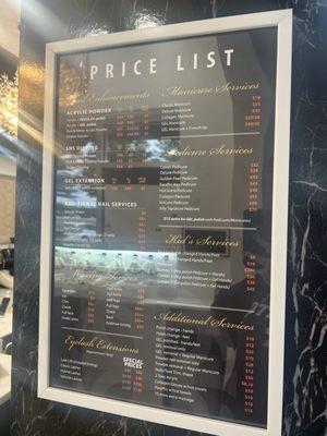 Price list - 2024