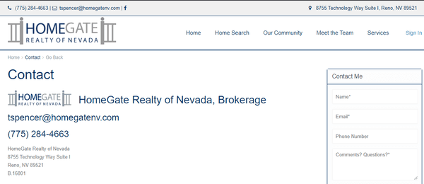 According to their websites, Homegate Realty and Homegate Realty Nevada both have SAME address