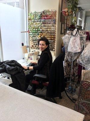 Oksana hard at work-and yet more thread!