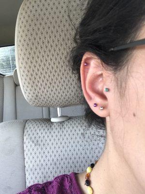 Tragus piercing by Josh