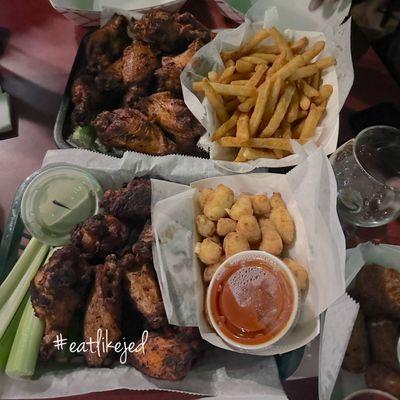 Hot Wings, French Fries,  Cheese Curds