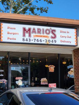 Front signage for Mario's Italian Grill