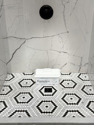 Beautiful custom shower pan tile work