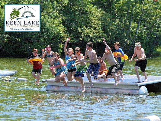 Off the dock and into Keen Lake!