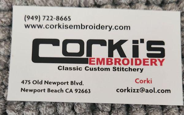 Corki's business card.. give them a call or stop by.