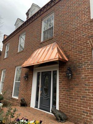 Beautiful copper awning!