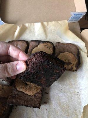 Burnt cookie/brownie. No good at all.