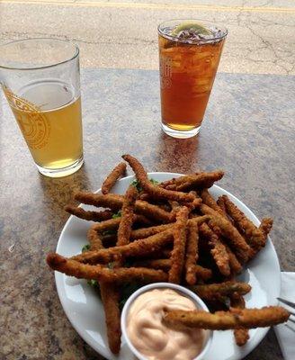 The deep fried green beans were delicious! Paired with the perfect beer