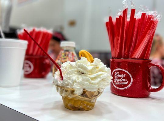 Pumpkin brown butter swirl + graham cracker and whipped cream topping = homemade DQ pumpkin blizzard