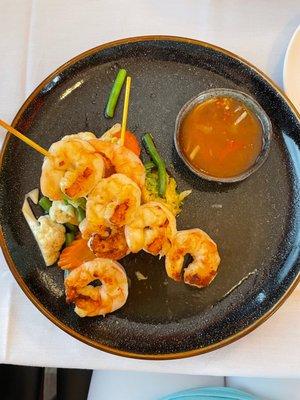 Tiger prawns and tamarind sauce