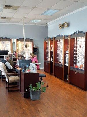 Our optical dispensary with hundreds of beautiful designer frames to budget frames