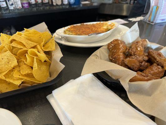 Spinach artichoke dip and tenders