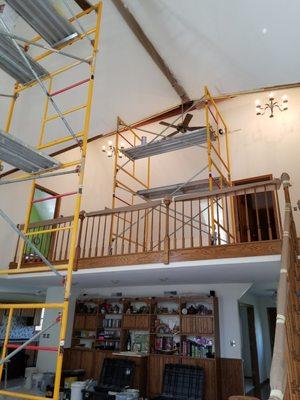 Residential interior requiring scaffolding