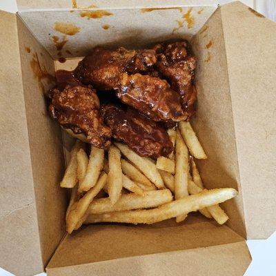 Korean Wings with Fries