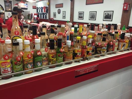 All hot sauces are rated from 1-10.