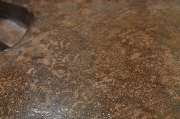 Close up detail of stained concrete