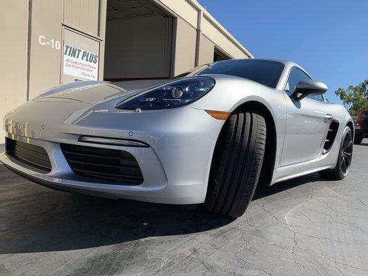 Porsche 718 Cayman with full front SunTek paint protection (clear bra)!