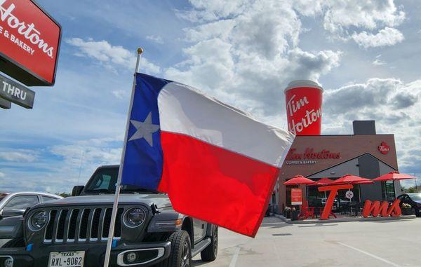 Outside of first Tim Hortons in Texas