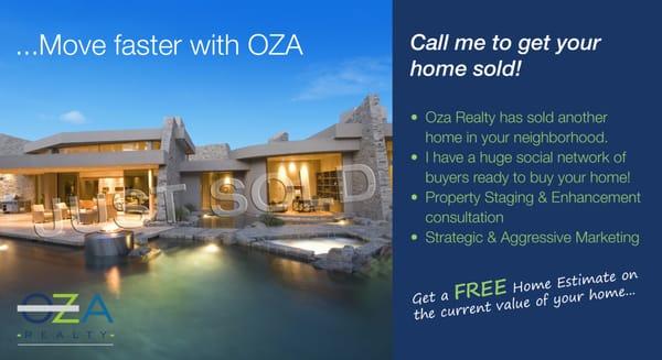 Call OZA REALTY to sell or buy !!!! We have a proven success rate in representing buyers and sellers in the Coachella Valley