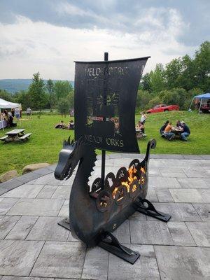 Cool fire pit on the patio